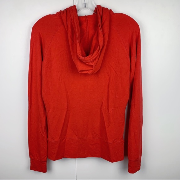 ALO Yoga Zip Hoodie Sweatshirt Blood Orange Red Medium Active Athletic - Picture 4 of 6